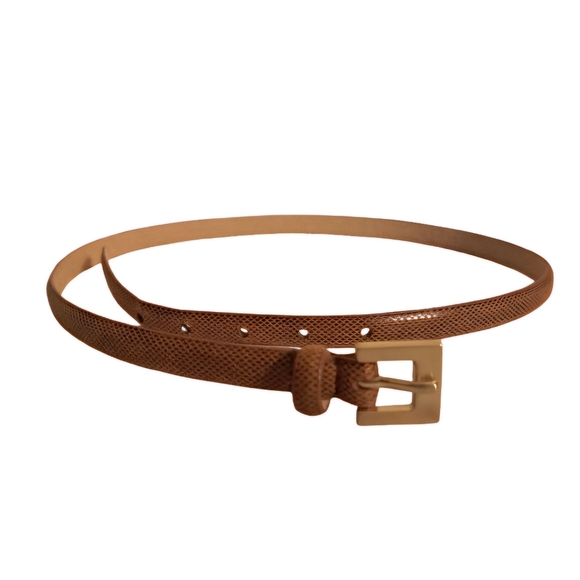 Faux Snakeskin Thin Leather Belt - Picture 1 of 6